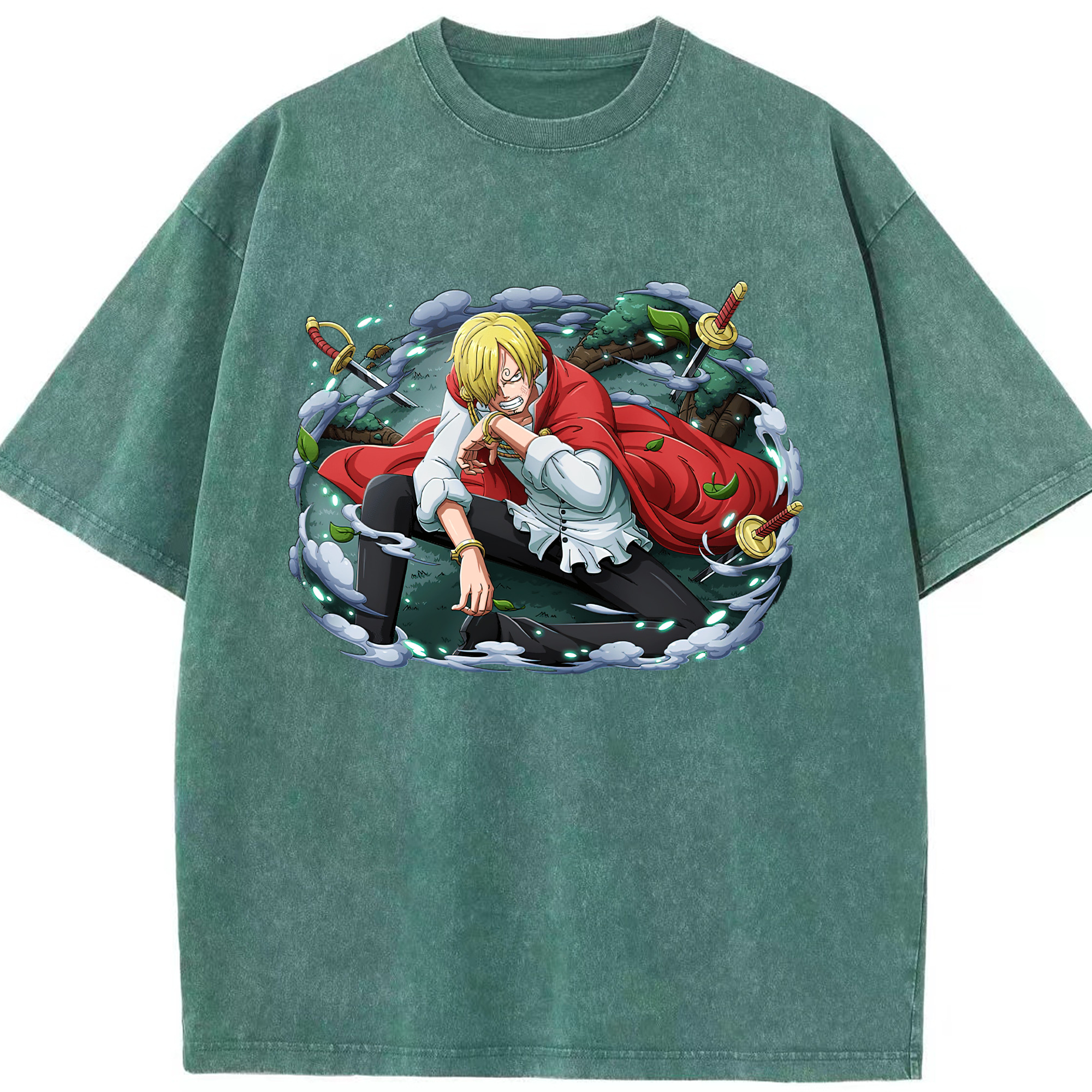 ワンピース サンジ ONE PIECE Sanji 綿100% ヴィンテージ風 半袖Tシャツ（フロントプリント）